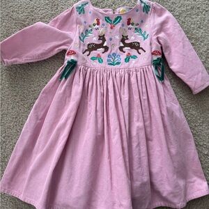 Pink Embroidered Kids Dress